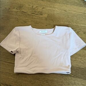 Mauve pink cropped babaton top